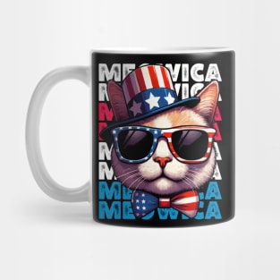 Funny Meowica 4Th Of July Kitty Kitten Cat Lover Mug